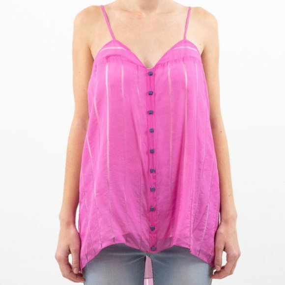 Geren Ford S Silk Flowy Camisole Tank Top Pink - Picture 1 of 8